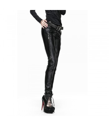 Punk Rave Syren Faux Leather Pants Skinny Jeans Black Zip Gothic Fetish Trousers 